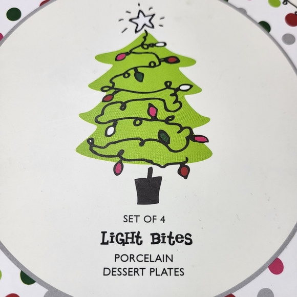 C R Gibson Light Bites PLATES Porcelain Dessert Set of 4 Boxed Appetizer Snack - Picture 10 of 12